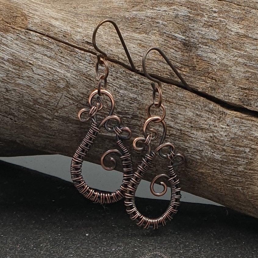 Copper Swirly Earrings